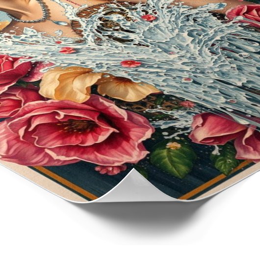 Meisje en bloemen kunst poster (Hoek)