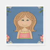 Meisje en bloemen servet (Voorkant)