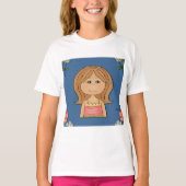 Meisje en bloemen t-shirt (Voorkant)