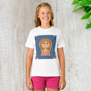 Meisje en bloemen t-shirt