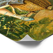 Meisje en Bunnies  Paslandschap Poster (Hoek)