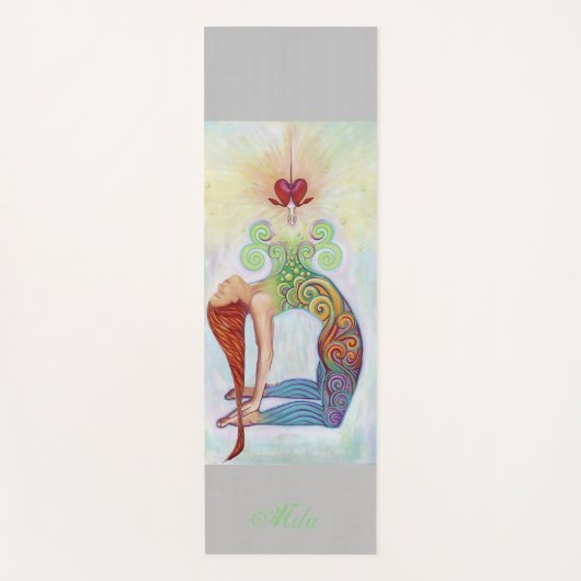 Meisje en chakra meditatie yogamat (Voorkant)