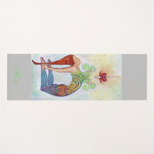 Meisje en chakra meditatie yogamat (Voorkant (horizontaal))