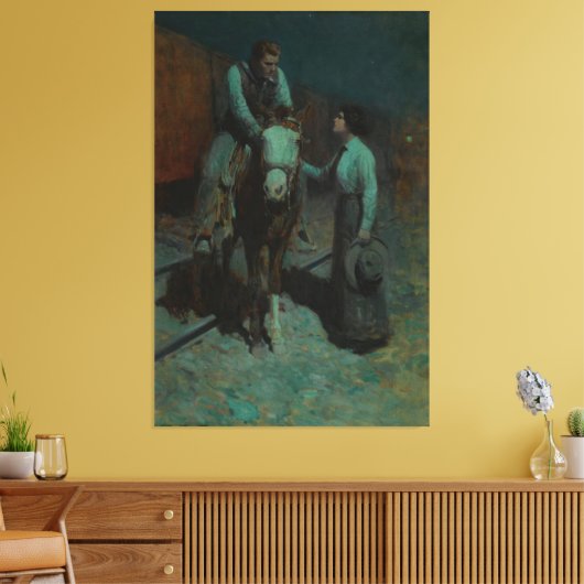Meisje en Cowboy Canvas Afdruk (Insitu (Woonkamer))