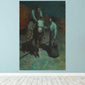 Meisje en Cowboy Canvas Afdruk (Insitu (Houten vloer))