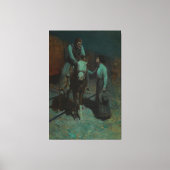 Meisje en Cowboy Canvas Afdruk (Voorkant)