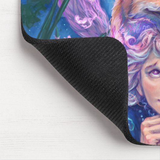 Meisje en de tovenaar beginnen fantasie muismat (Hoek)