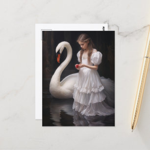 Meisje en de Zwaan Briefkaart