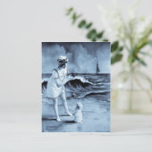 Meisje en Dog  1913 Briefkaart (Staand voorkant)