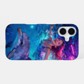 Meisje en Dolfijn iPhone 16 Hoesje (Achterkant horizontaal)