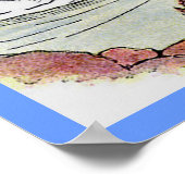 Meisje en eend op vijver print (Hoek)