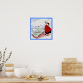 Meisje en eend op vijver print (Keuken)