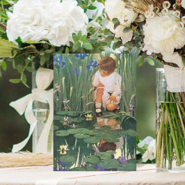 Meisje en Fairies bij Pond Moederdag Kaart