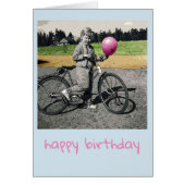 meisje en fiets Birthday-kaart (Voorkant)