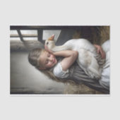 Meisje en Gans Decoupage Tissuepapier (Voorkant)