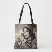 Meisje en garen  tote bag (Voorkant)