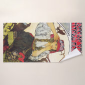 Meisje en Geranium, Mucha Badhanddoek (Badhanddoek)