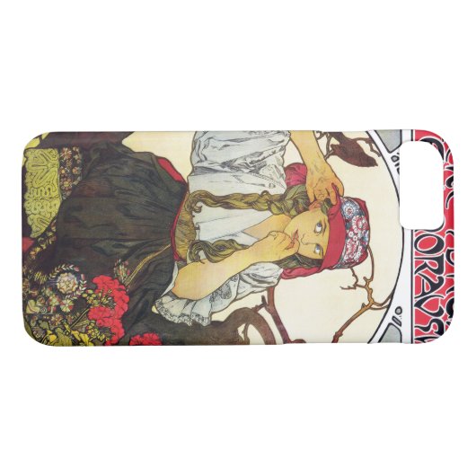 Meisje en Geranium, Mucha Case-Mate iPhone Case (Achterkant (Horizontaal))