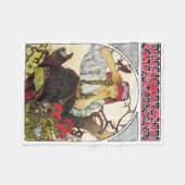 Meisje en Geranium, Mucha Fleece Deken (Voorkant (Horizontaal))