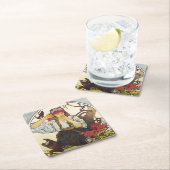 Meisje en Geranium, Mucha Kartonnen Onderzetters (Insitu)