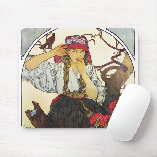 Meisje en Geranium, Mucha Muismat (Met muis)