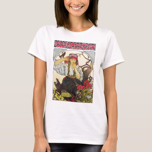 Meisje en Geranium, Mucha T-shirt (Voorkant)