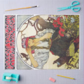 Meisje en Geranium, Mucha Tissuepapier (Craft)