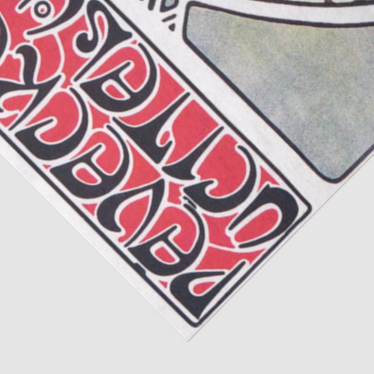 Meisje en Geranium, Mucha Tissuepapier (Detail)