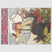 Meisje en Geranium, Mucha Tissuepapier (Voorkant)