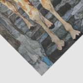 Meisje en Giraffe Waterverf Collage 1 Tissuepapier (Detail)