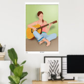 Meisje en gitaar poster (Thuiskantoor)