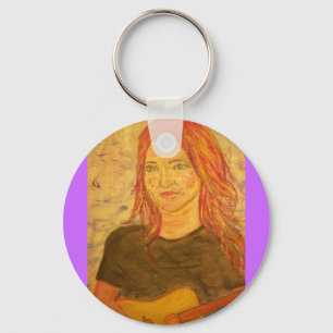 Meisje en gitaar sleutelhanger