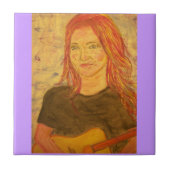 Meisje en gitaar tegeltje (Voorkant)