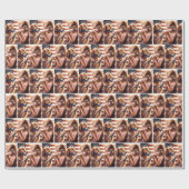 Meisje en Golden Retriever bidden Cadeaupapier (Vlak)