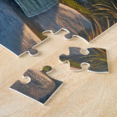 Meisje en Golden Retriever Op Een Bergtop Legpuzzel (Zijkant)