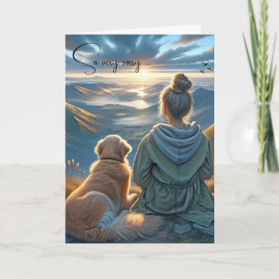 Meisje en Golden Retriever Pet Loss Sympathie Kaart