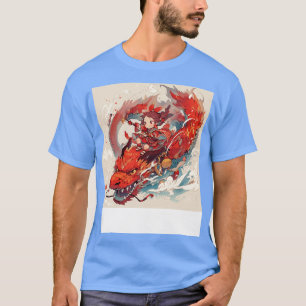 Meisje en haar draak t-shirt