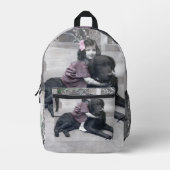 Meisje en haar Hond Bedrukte Rugzak (Voorkant)