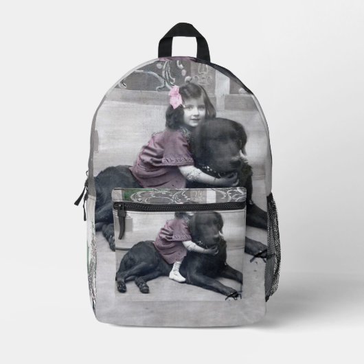 Meisje en haar Hond Bedrukte Rugzak (Voorkant)