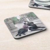 Meisje en haar Hond Bier Onderzetter (Linkerzijde)