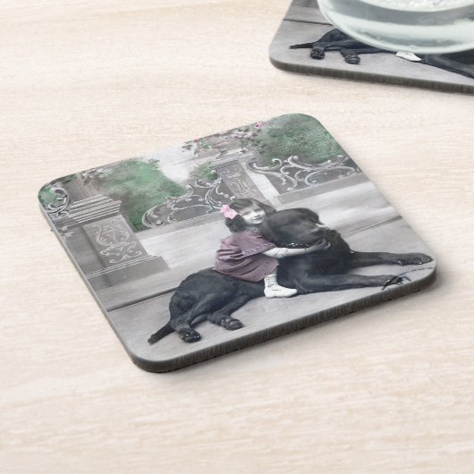 Meisje en haar Hond Bier Onderzetter (Linkerzijde)