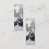 Meisje en haar hond Bladwijzer Mini Visitekaartje (Voorkant / Achterkant)