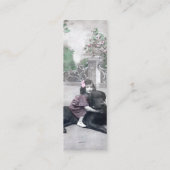 Meisje en haar hond Bladwijzer Mini Visitekaartje (Achterkant)