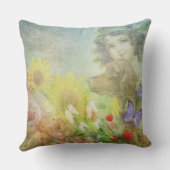  meisje en haar hond decor kussen (Achterkant)