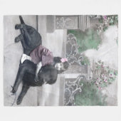 Meisje en haar Hond Fleece Deken (Voorkant (Horizontaal))