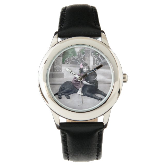 Meisje en haar Hond Horloge (Voorkant)