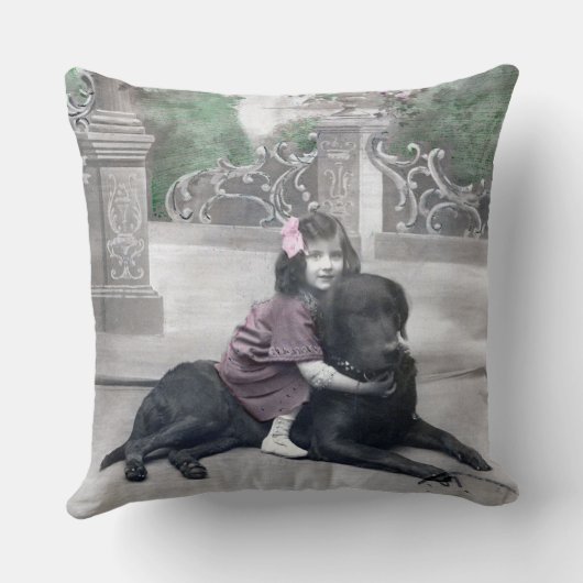 Meisje en haar hond kussen (Achterkant)