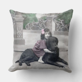 Meisje en haar hond kussen