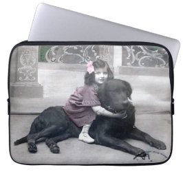 Meisje en haar Hond Laptop Sleeve