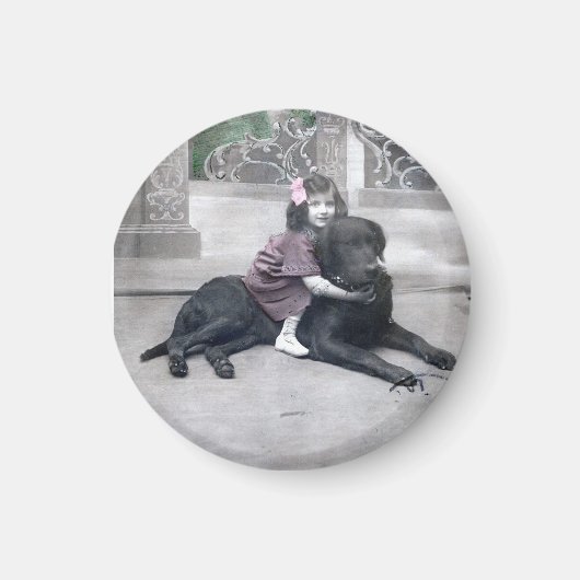 Meisje en haar Hond Magneet (Voorkant)